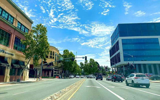 Intersection of Olin Ave & Winchester Blvd in Santana Row