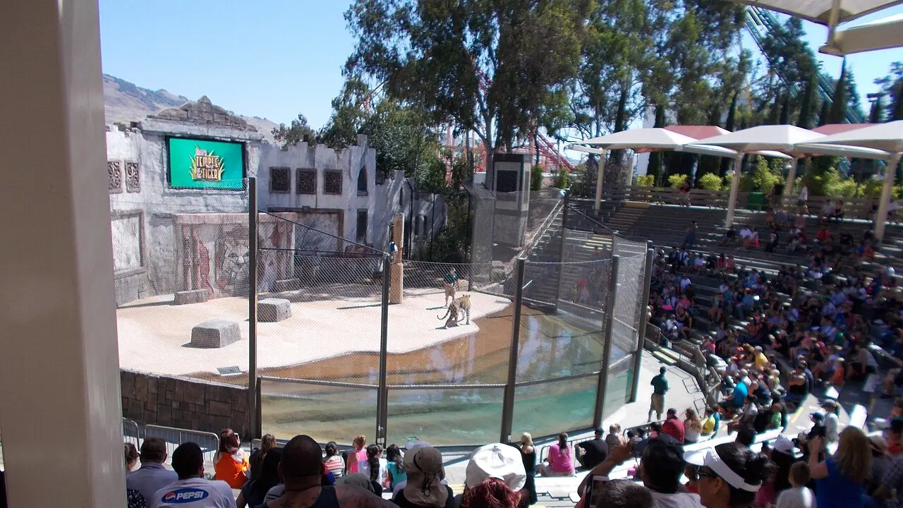 People watching a show at Six Flags in Vallejo, California