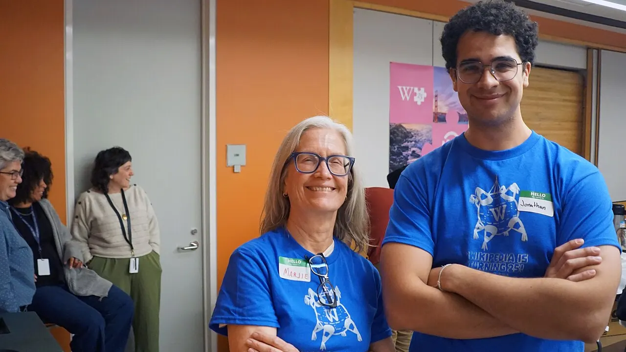 Volunteers smiling at WIkipedia Day 2026