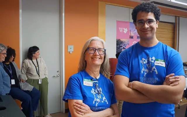 Volunteers smiling at WIkipedia Day 2026