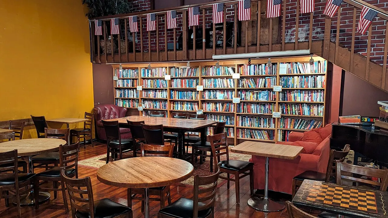 Cafe with books - San Francisco, California, USA.