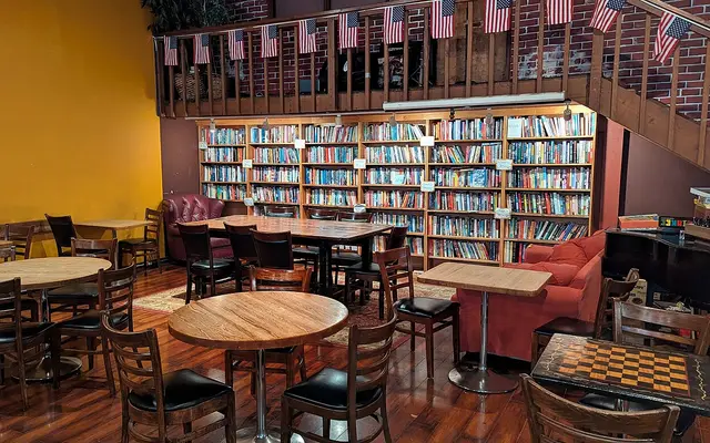 Cafe with books - San Francisco, California, USA.