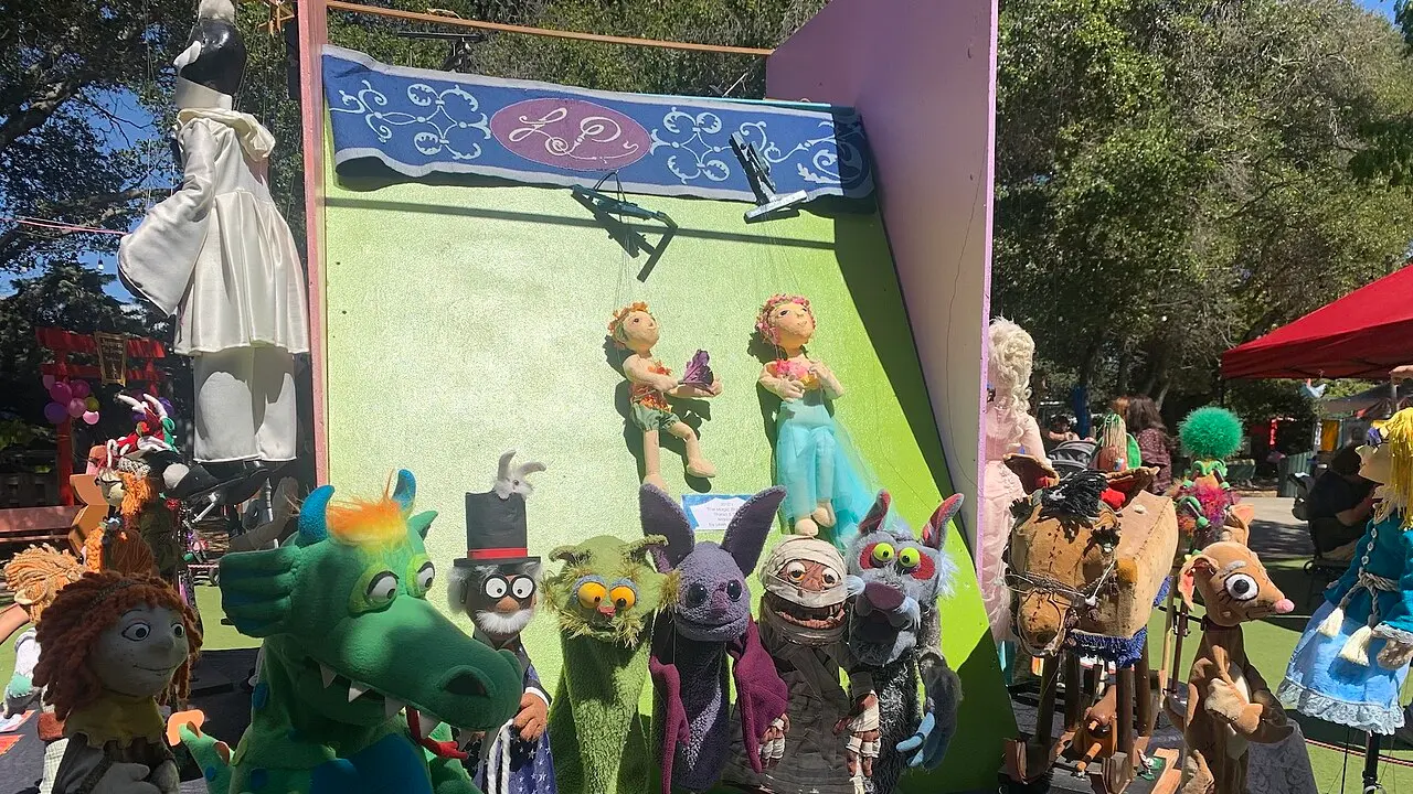 Display of puppets from the 2010s at Children's Fairyland