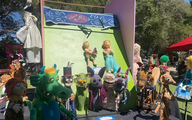Display of puppets from the 2010s at Children's Fairyland