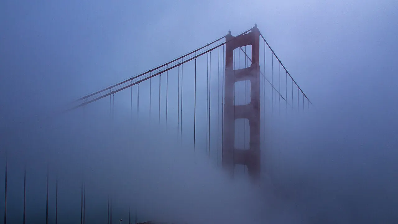 Golden Gate Bridge Emerging from Fog, San Francisco