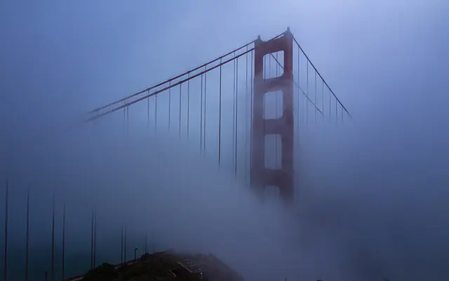 Golden Gate Bridge Emerging from Fog, San Francisco