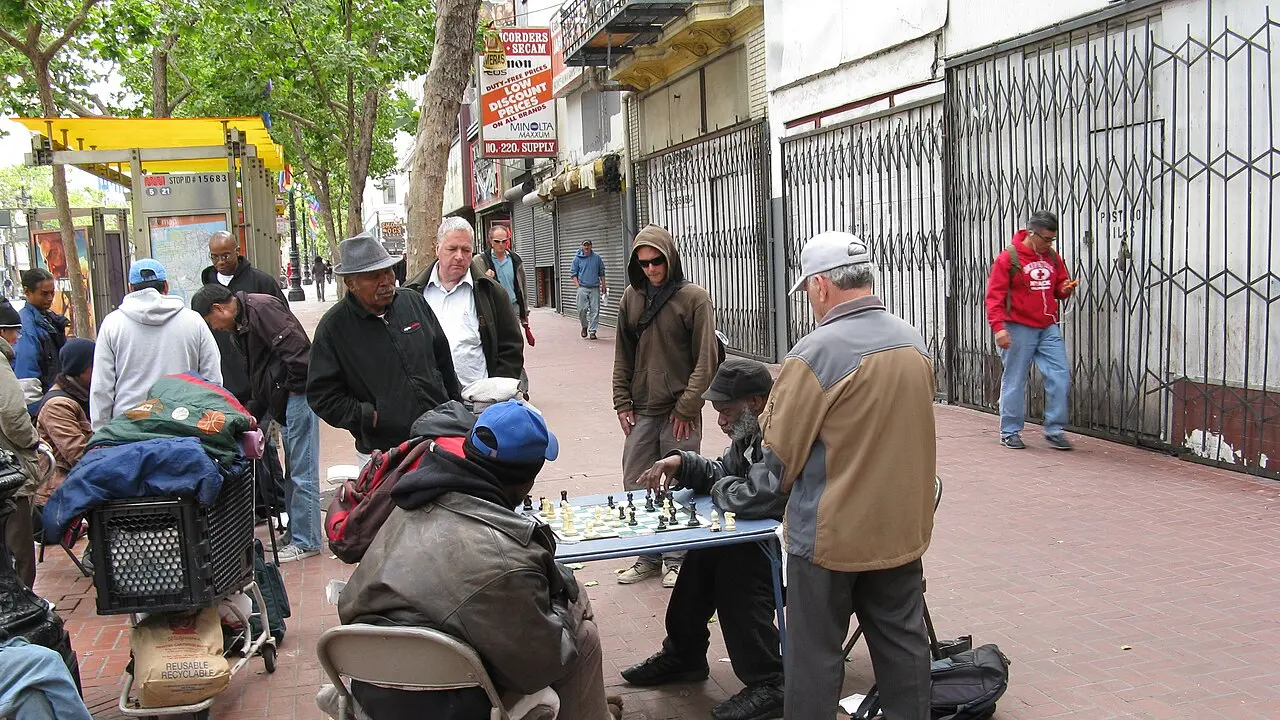 People playing chess at Market Street, San Francisco,