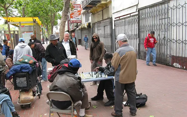 People playing chess at Market Street, San Francisco,