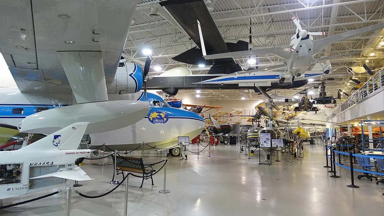 General view of the Hiller Aviation Museum, San Carlos, California, USA.