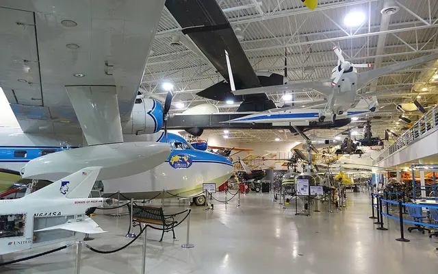 General view of the Hiller Aviation Museum, San Carlos, California, USA.