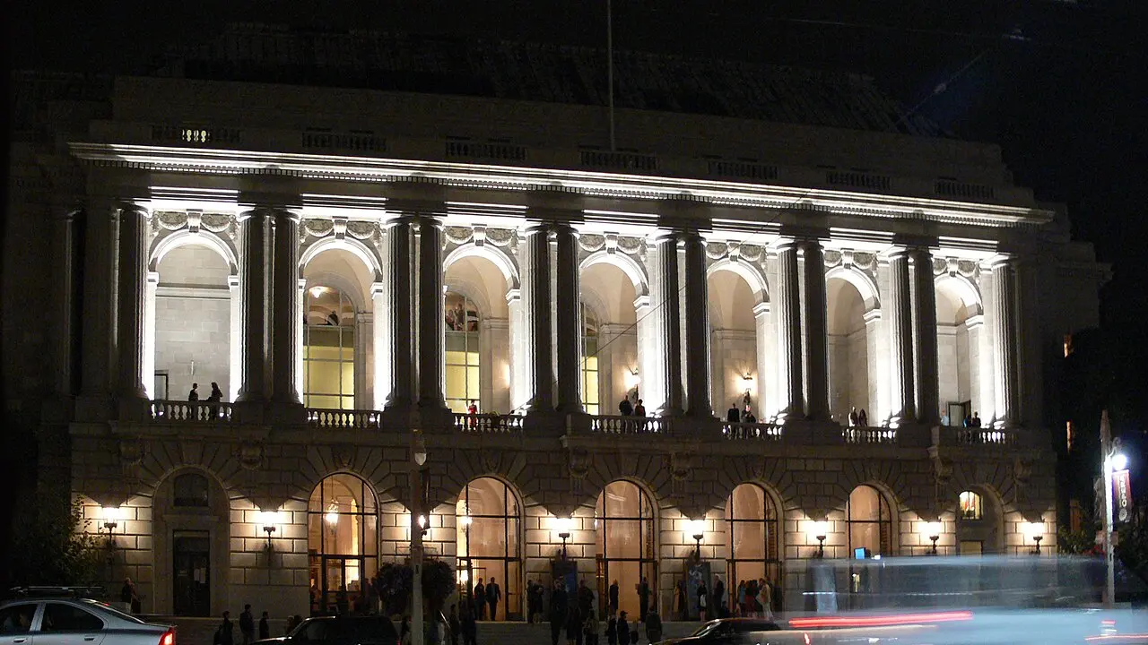 War Memorial Opera House at night, San Francisco, California