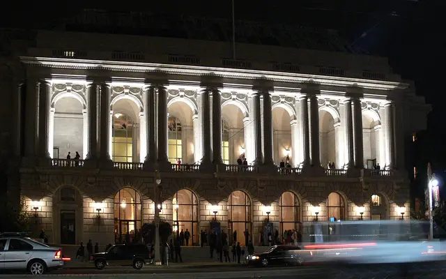 War Memorial Opera House at night, San Francisco, California