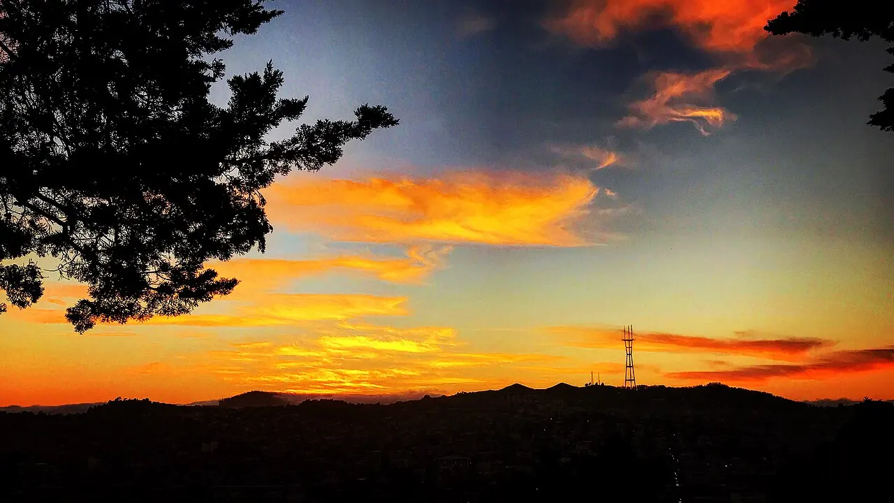 Sunset in San Francisco from Potrero Hill facing West