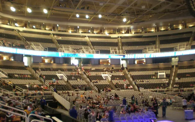The setup at HP Pavilion in San Jose, California for the Tour of Gymnastics Superstars.