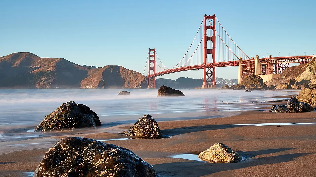 The Golden Gate Bridge as seen from Marshall’s Beach, October 2017