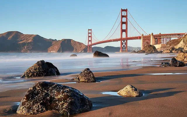 The Golden Gate Bridge as seen from Marshall’s Beach, October 2017