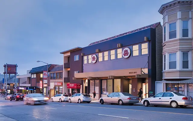 The Uoki Apartments Building, formerly The Uoki Sakai Market, in Japantown, San Francisco on Post Street. (2016)