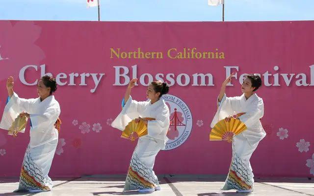 Dance performance during Cherry Blossom Festival in Japan Town of San Fransisco